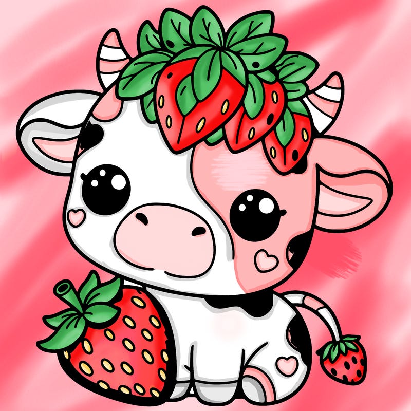 cute strawberry cow
