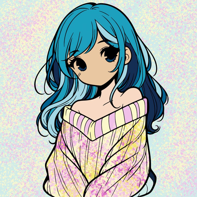 shy pretty girl wearing a sweater that is falling off one shoulder portrait