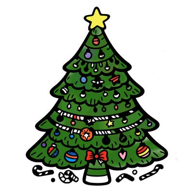 christmas tree with lots of details