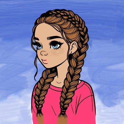 realistic girl with braids