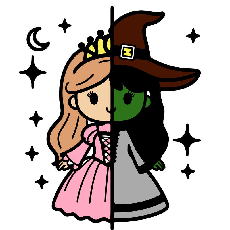 split princess and witch