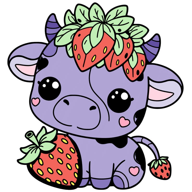 cute strawberry cow