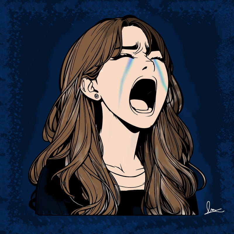 screaming realistic, girl