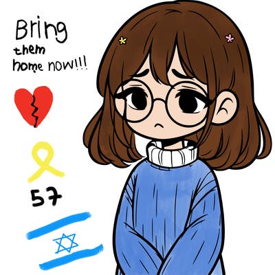 sad girl with glasses in a sweater