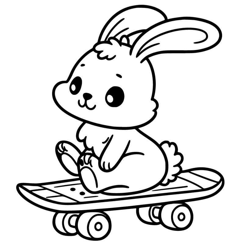 a bunny on a skateboard