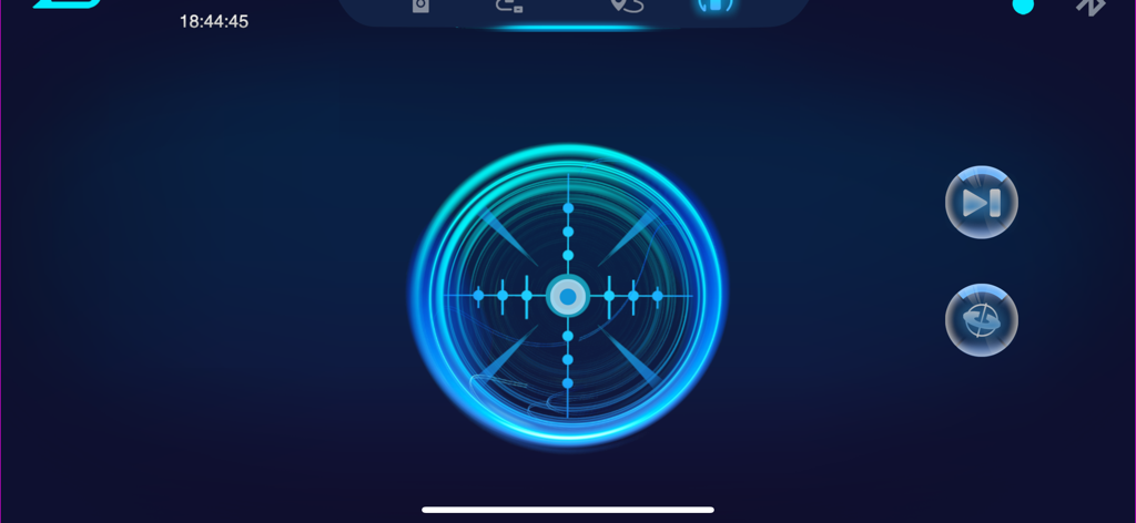 RC Car App - A high-tech digital control dashboard for an RC car app featuring a blue circular interface