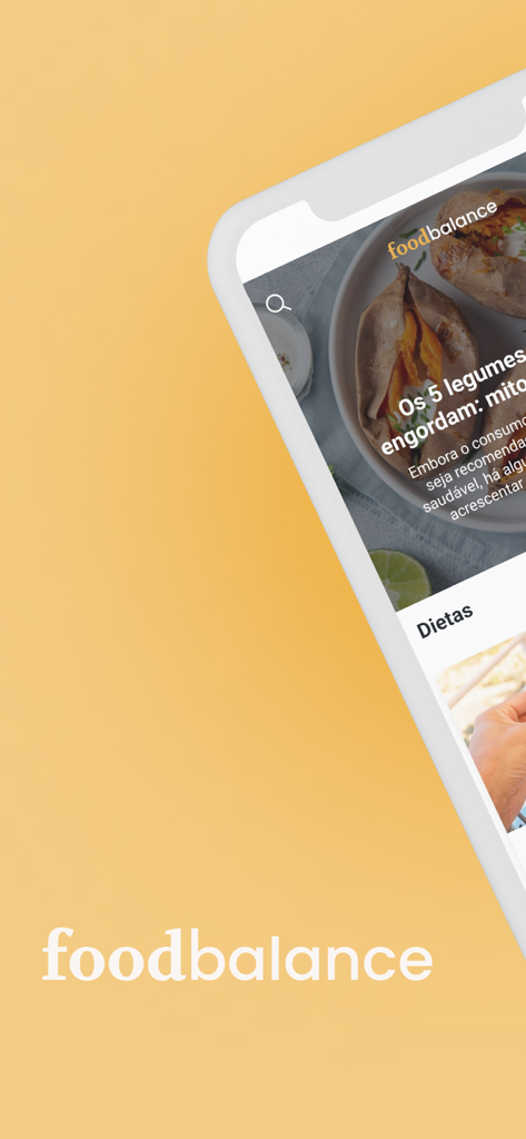 Food Balance - Food Balance mobile app showing healthy nutrition articles
