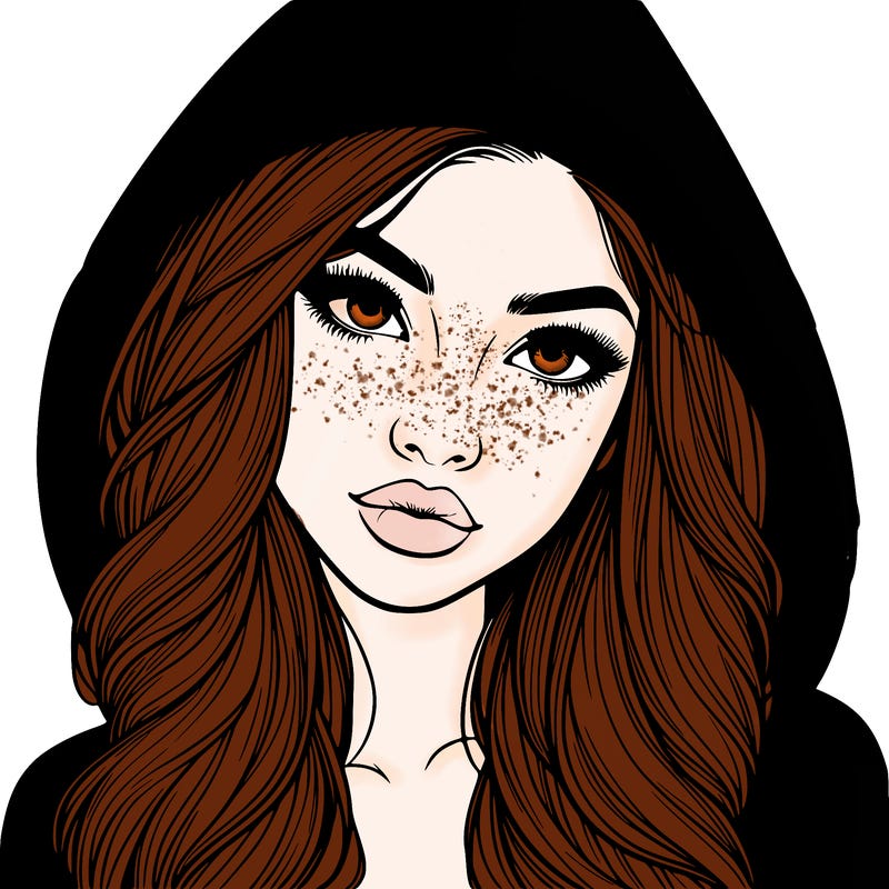 realistic beautiful girl with a hood on