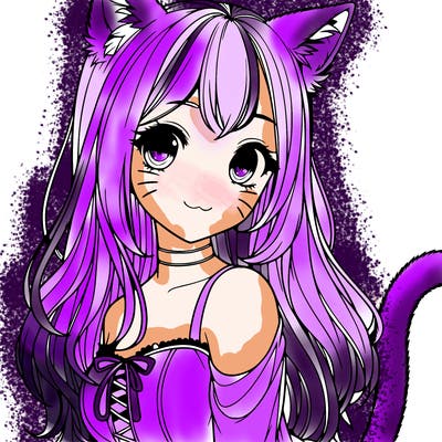 realistic girl with cat ears and a cat tail
