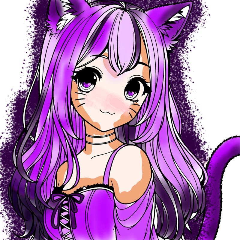 realistic girl with cat ears and a cat tail