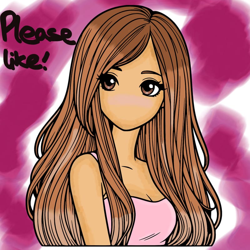 realistic girl with long hair