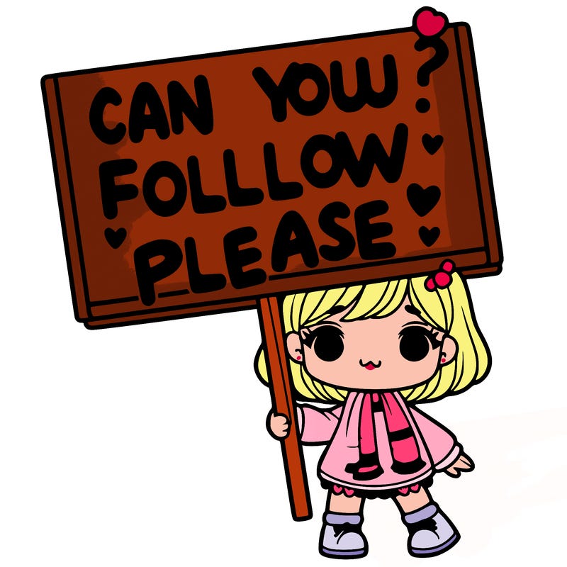 a girl with a sign saying can you follow me please