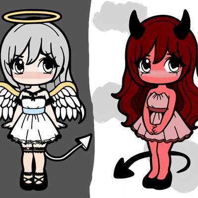 angel and devil girl