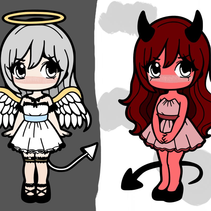 angel and devil girl