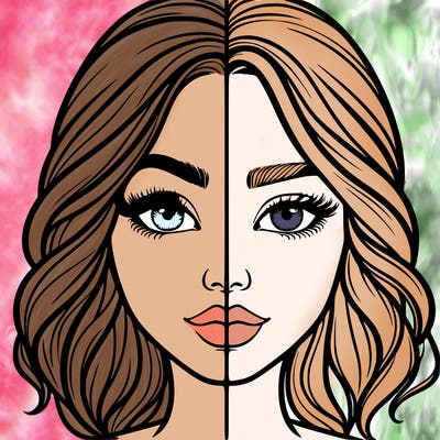 realistic girl split half