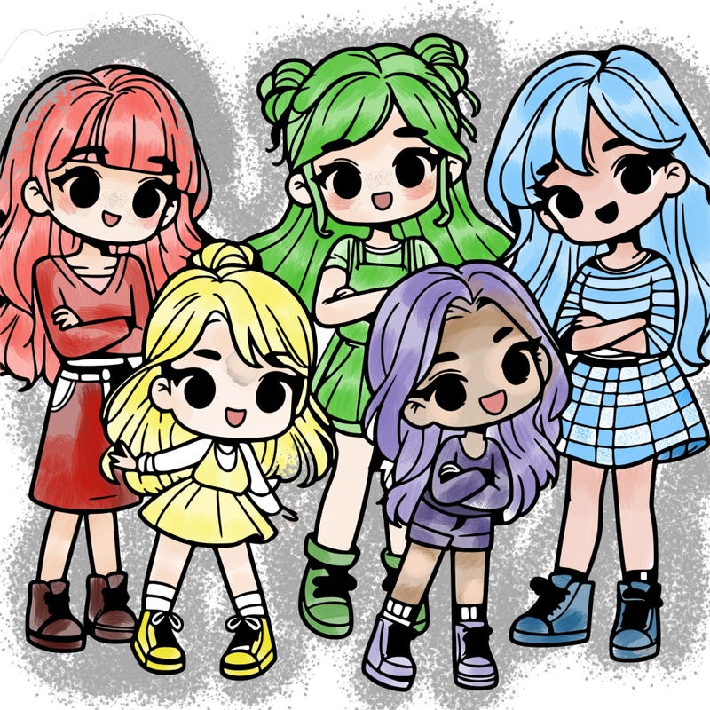 group of 6 girls