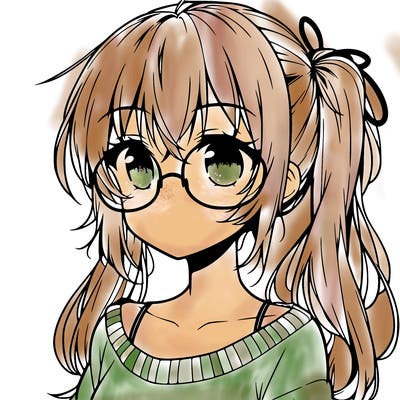 anime girl with glasses