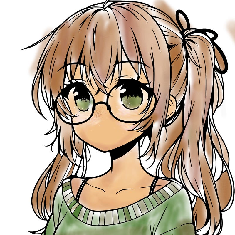 anime girl with glasses