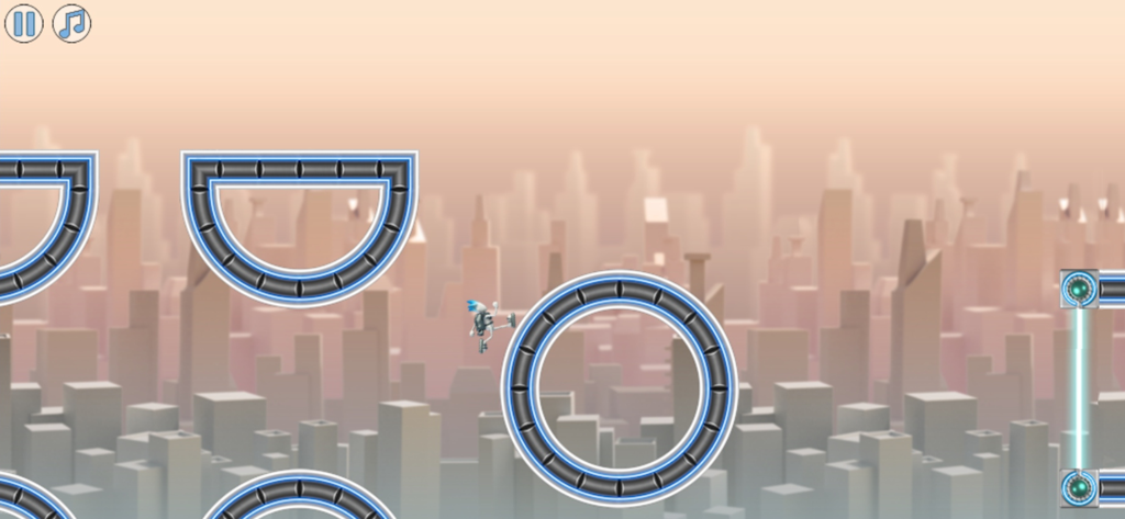 G-Switch 2 - G-Switch 2의 원형 트랙에서 중력을 반전시키는 로봇 캐릭터