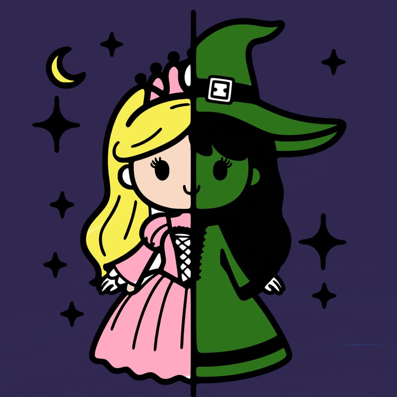 split princess and witch