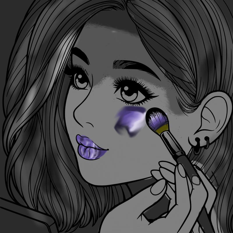 a realistic girl doing her makeup