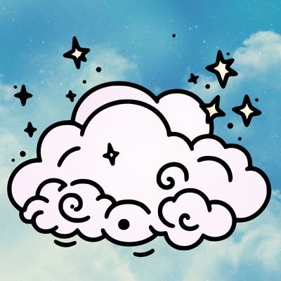 pink starry cloud sky