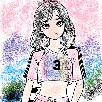 realistic girl wearing soccer jersey