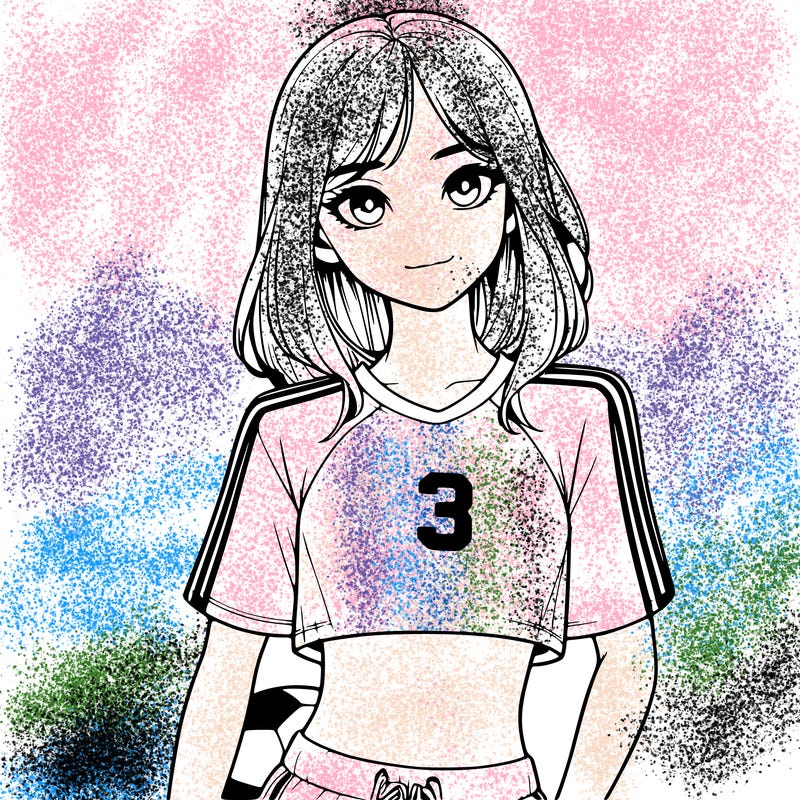 realistic girl wearing soccer jersey