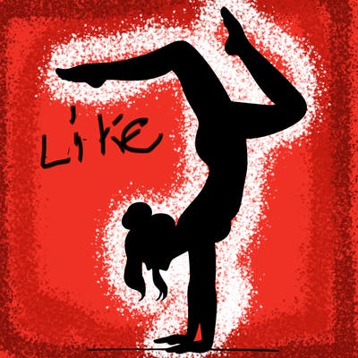 a woman doing a handstand