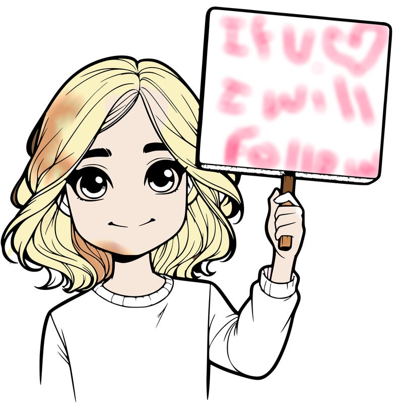 realistic girl holding up a sign