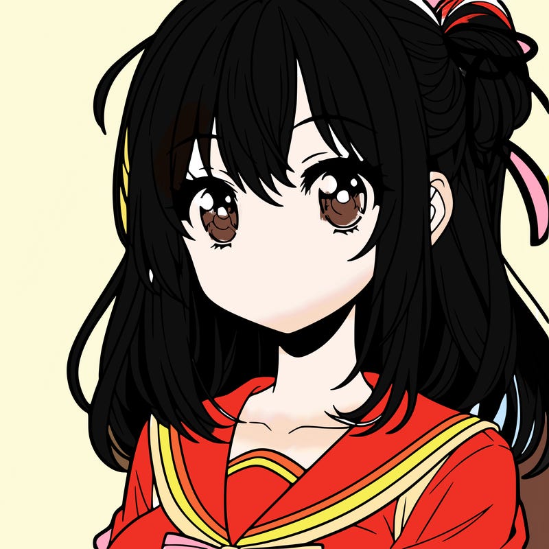 anime girl with bright eyes