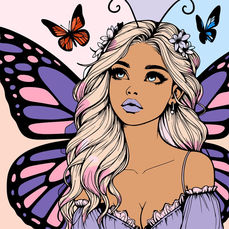 butterfly fairy realistic girl