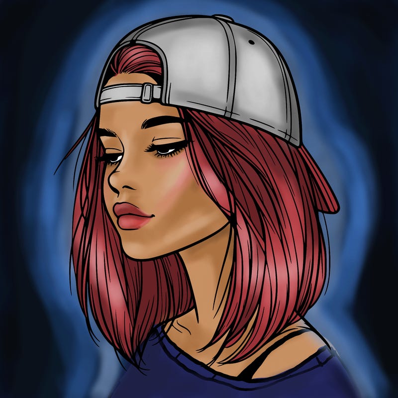 realistic  girl with a backwards hat