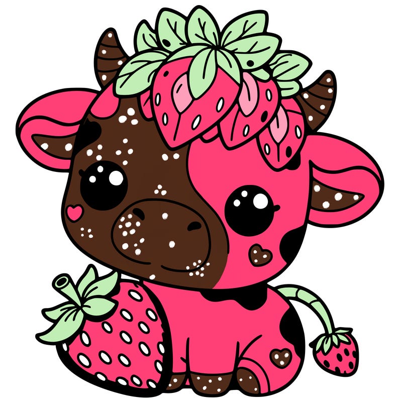 cute strawberry cow