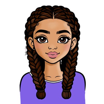 realistic girl with braids