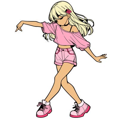 realistic girl danceing