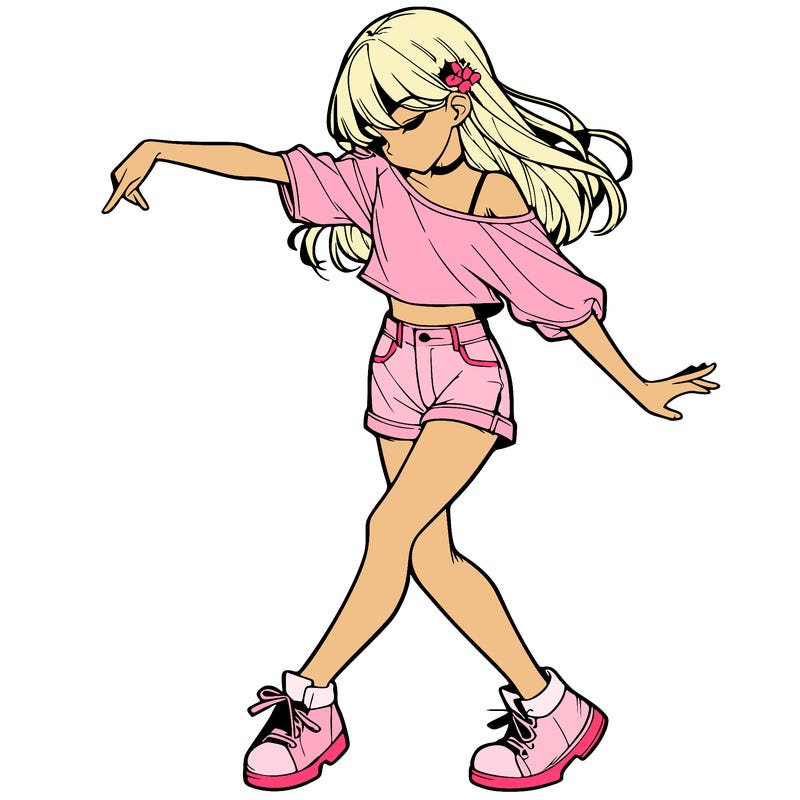 realistic girl danceing