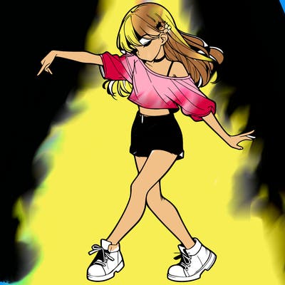 realistic girl danceing