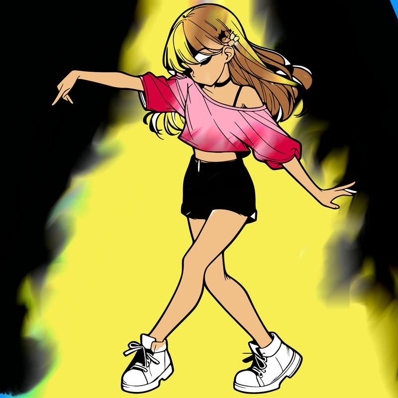 realistic girl danceing