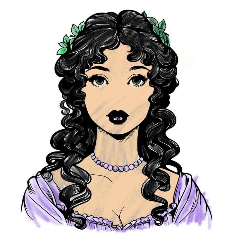realistic regency era girl with lips