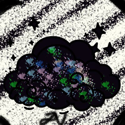 pink starry cloud sky