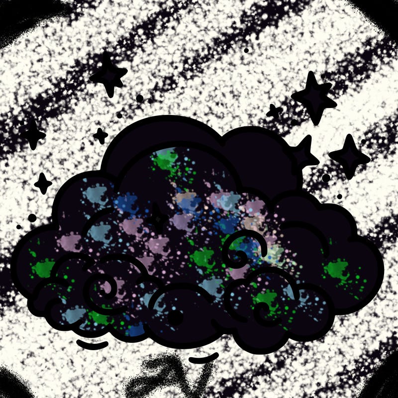 pink starry cloud sky