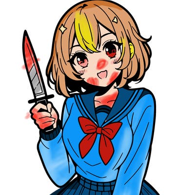 anime girl with a knife