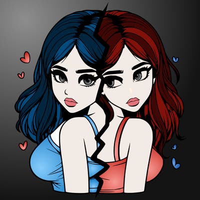 realistic girl split