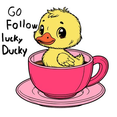 realistic duck in a cup
