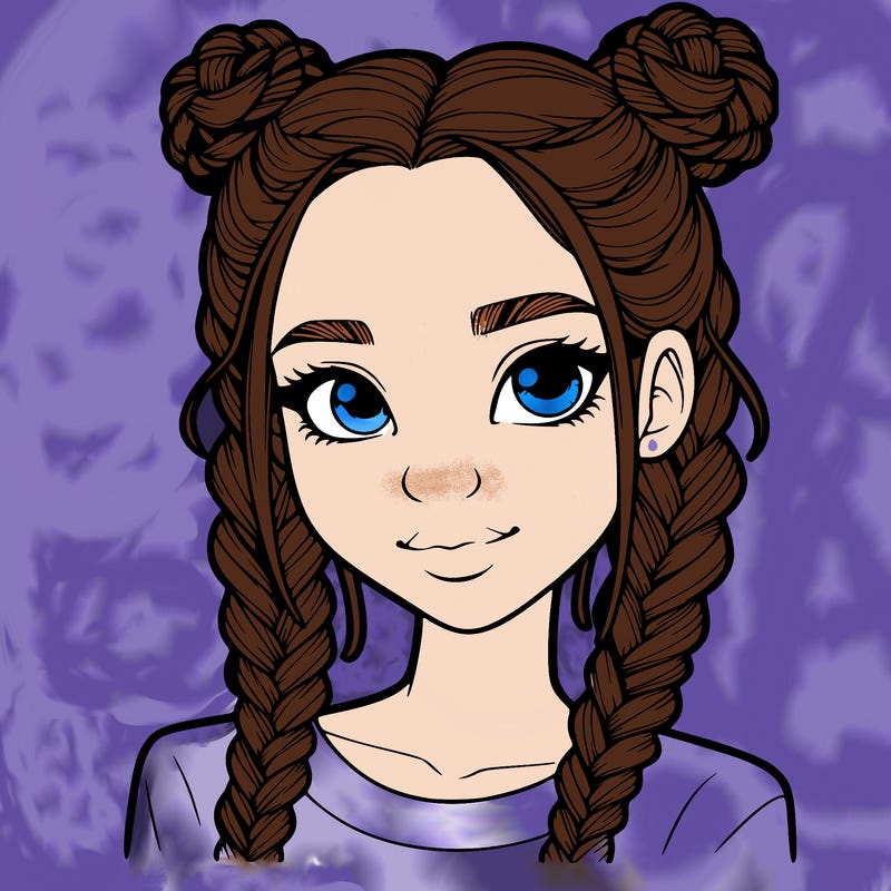 realistic girl with braids