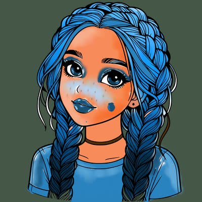 realistic girl with braids