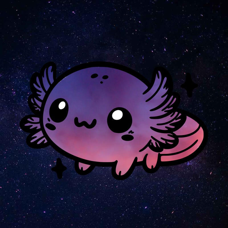 cute easy baby axolotl
