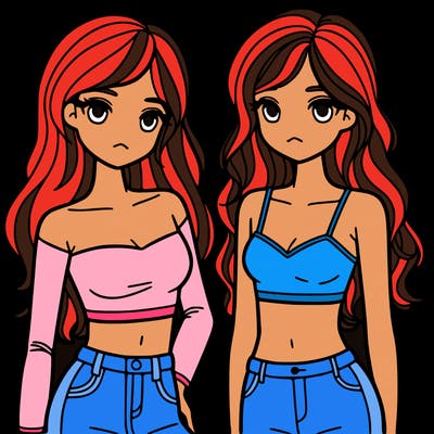 two girls in a crop top
