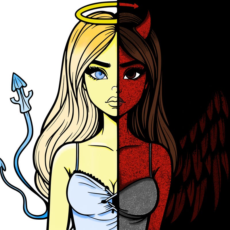devil vs angel realistic girl
